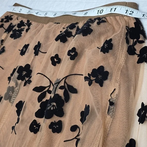 Romantic Tiered Ruffled Maxi Skirt | Black Tulle Evening Skirt | Size Small - Picture 6 of 11